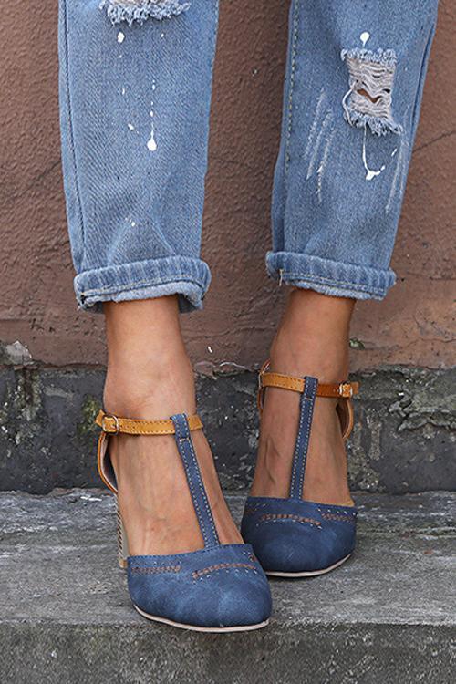 Color Block High Heel Sandals Newgew