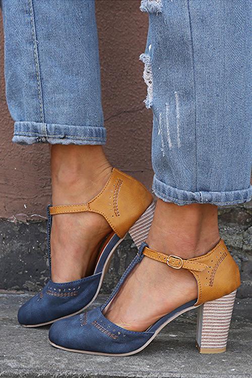 Color Block High Heel Sandals Newgew