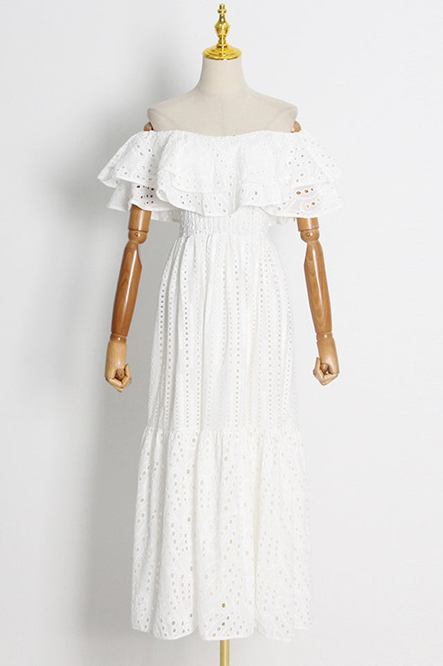 Tulum Off Shoulder Eyelet Dress Newgew