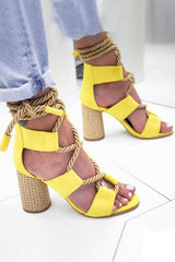 Hemp Rope Lace Up Platform Sandal Newgew