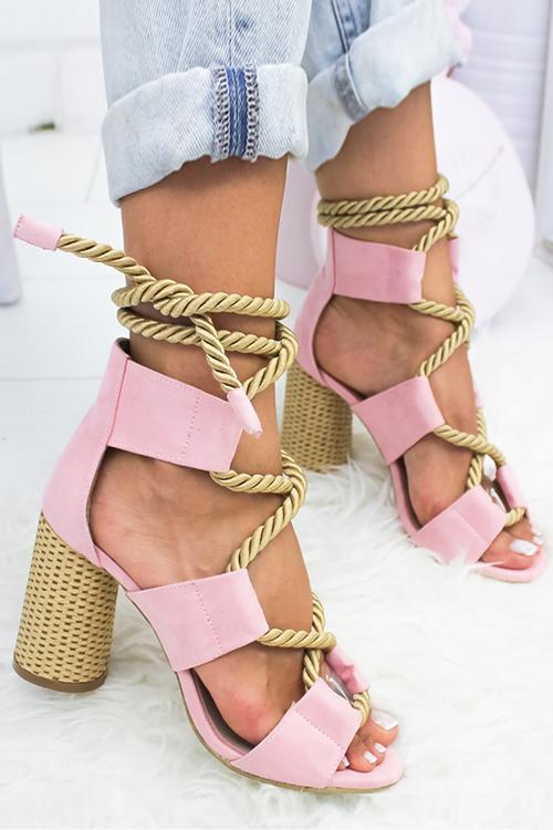 Hemp Rope Lace Up Platform Sandal Newgew