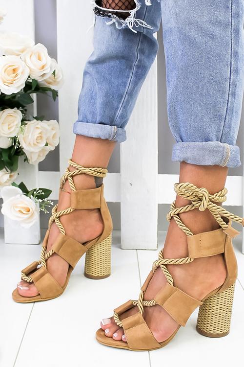Hemp Rope Lace Up Platform Sandal Newgew