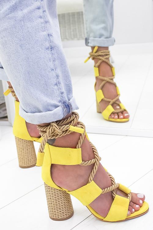Hemp Rope Lace Up Platform Sandal Newgew