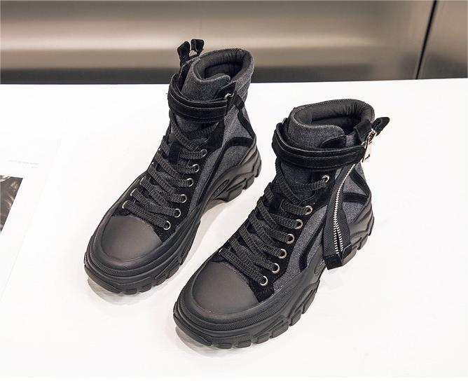 Side Zip Lace-up Sport Boots Zipper Detail Sport Boots Newgew