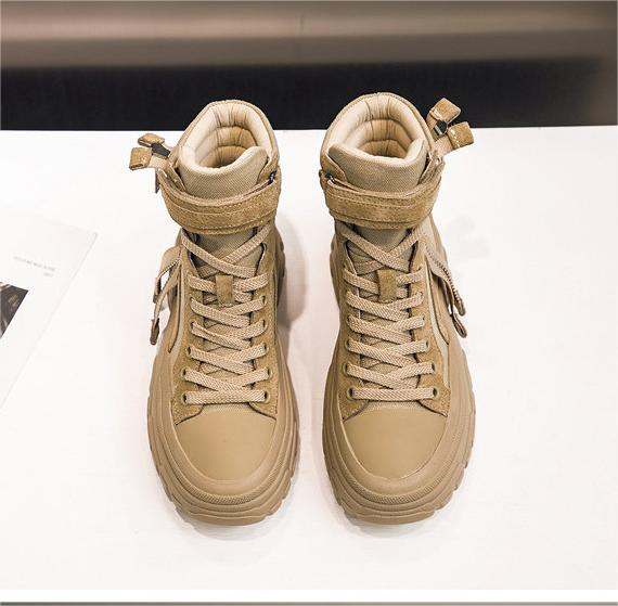 Side Zip Lace-up Sport Boots Zipper Detail Sport Boots Newgew