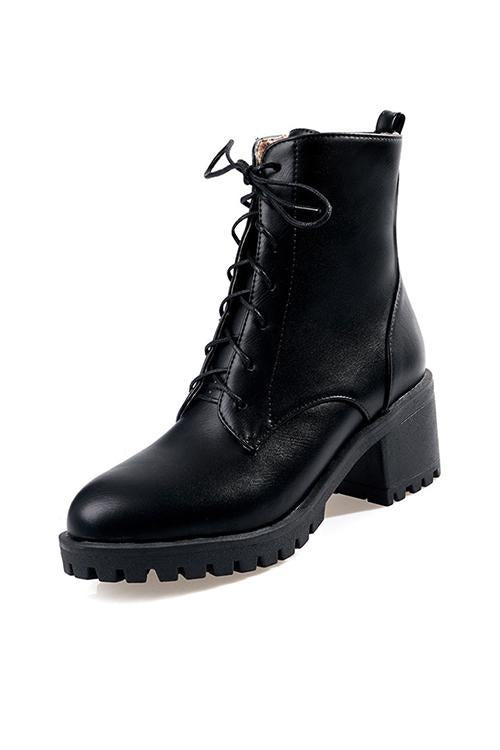 Chunky Heel Lace Up Martin Boots Newgew