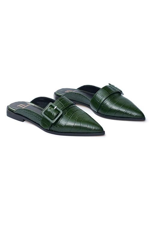 Buckle Flat Mules Newgew