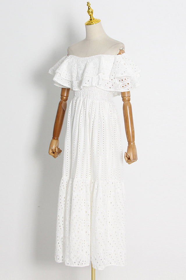 Tulum Off Shoulder Eyelet Dress Newgew
