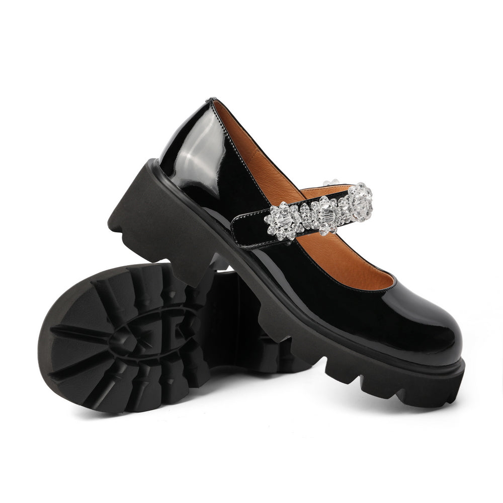 Heeled Crystals Strap Mary Jane Newgew