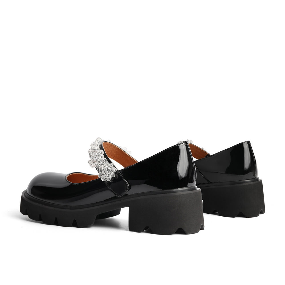 Heeled Crystals Strap Mary Jane Newgew