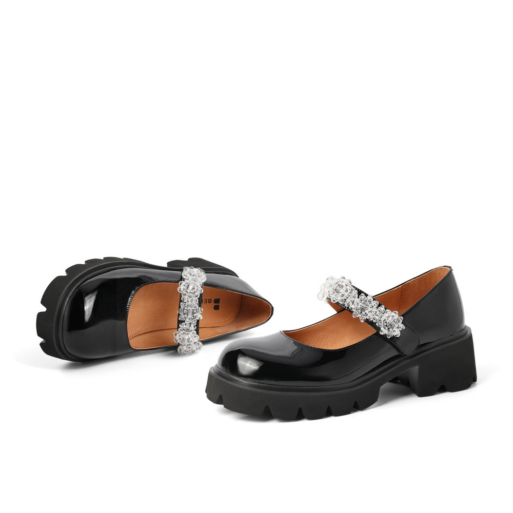 Heeled Crystals Strap Mary Jane Newgew