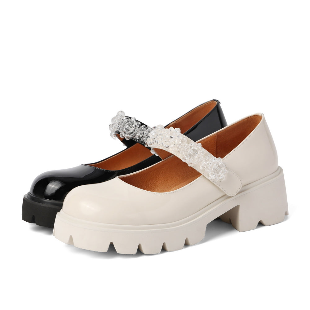 Heeled Crystals Strap Mary Jane Newgew