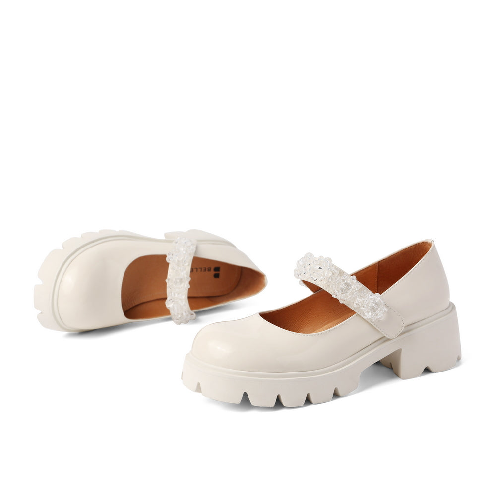 Heeled Crystals Strap Mary Jane Newgew