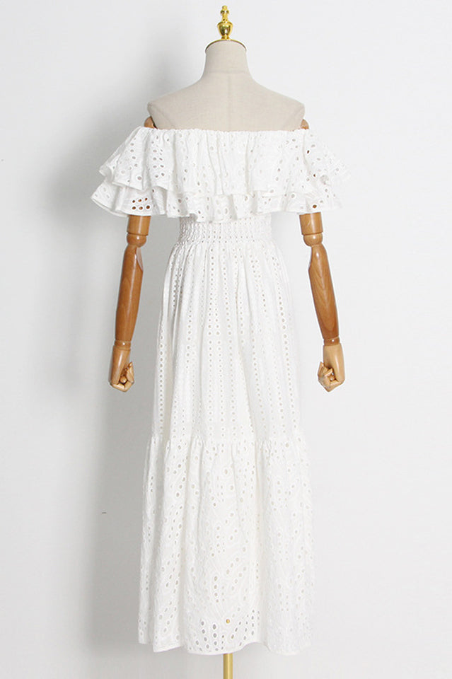 Tulum Off Shoulder Eyelet Dress Newgew
