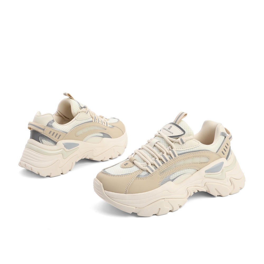 Spliced Pattern Chunky Sneakers Newgew