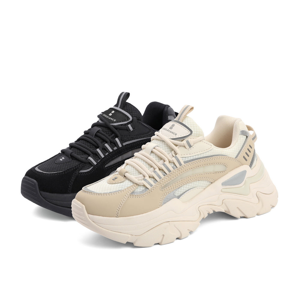 Spliced Pattern Chunky Sneakers Newgew