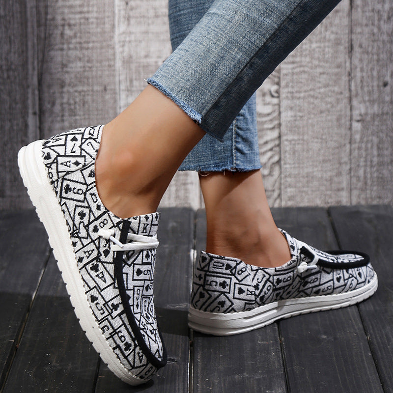 Print Lace-Up Loafers Shoes Newgew