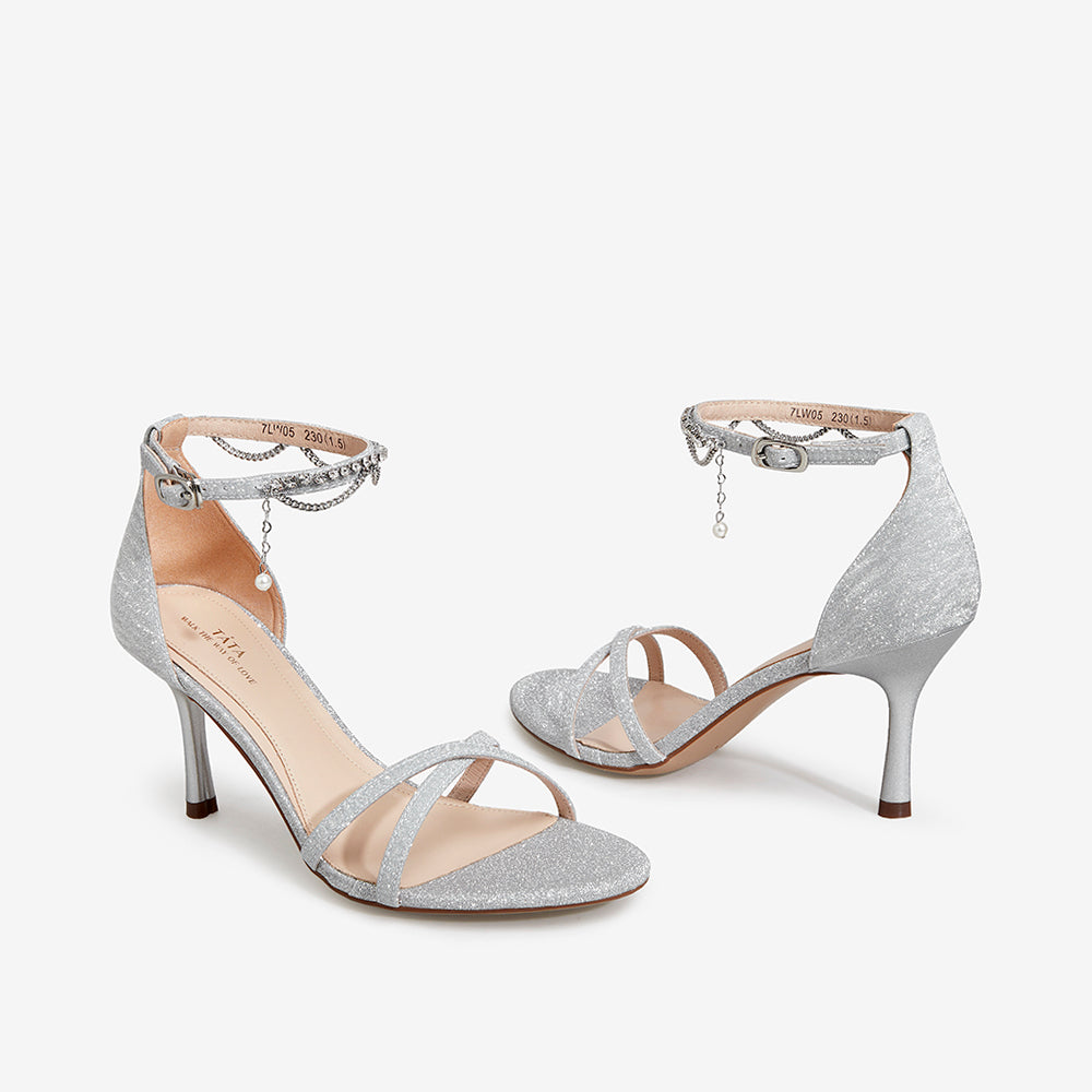 One-Word Belt With Chain Sandals Newgew