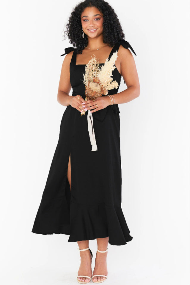 Tie Shoulder Boho Midi Dress Newgew