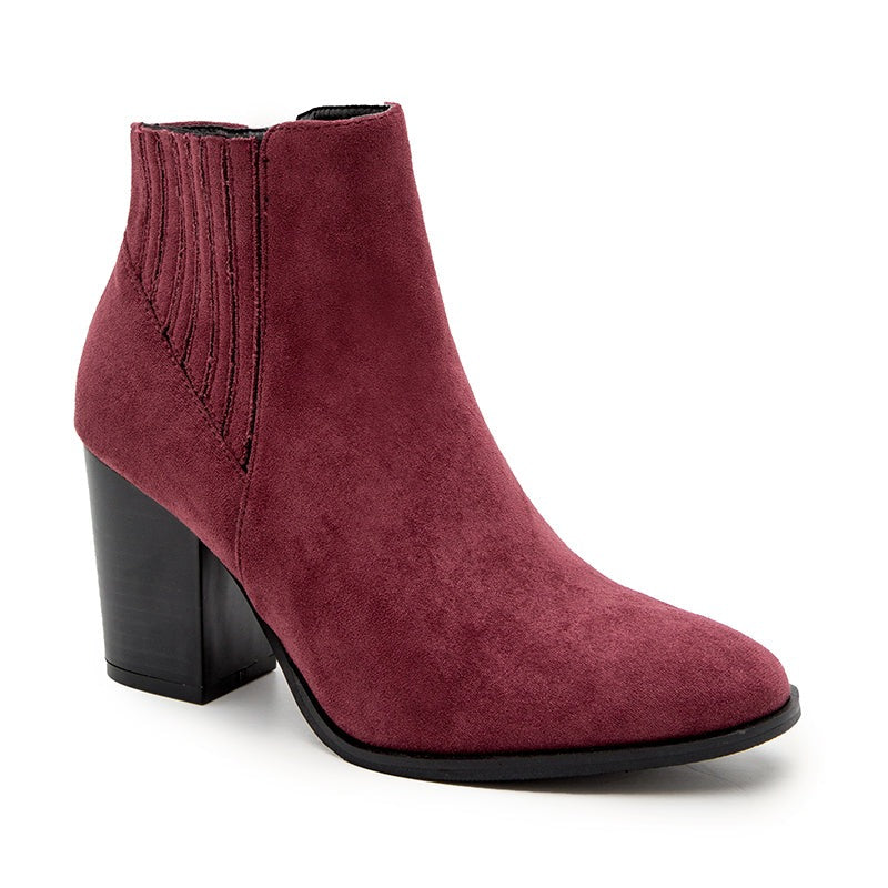 Suede Elastic Panel Chelsea Ankle Boot Vegan Suede Low Block Heel Chelsea Boots Newgew