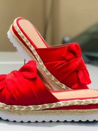 Women Casual Daily Comfy Bowknot Slip On Sandals Newgew