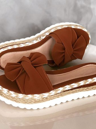 Women Casual Daily Comfy Bowknot Slip On Sandals Newgew