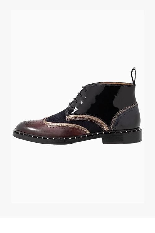 Color Block Lace Up Flat Pumps Newgew