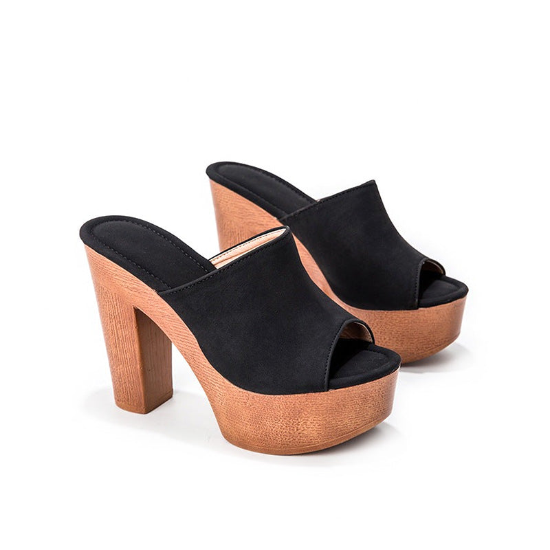 Platform Heel Chunky Heel Sandals Newgew