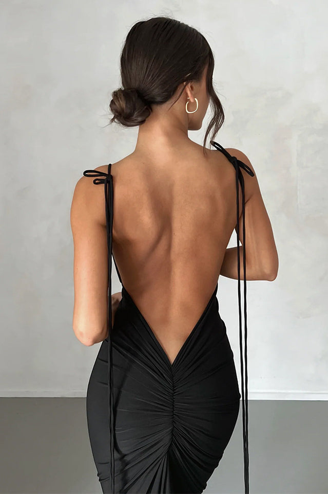 Veronica Backless Maxi Dress Newgew