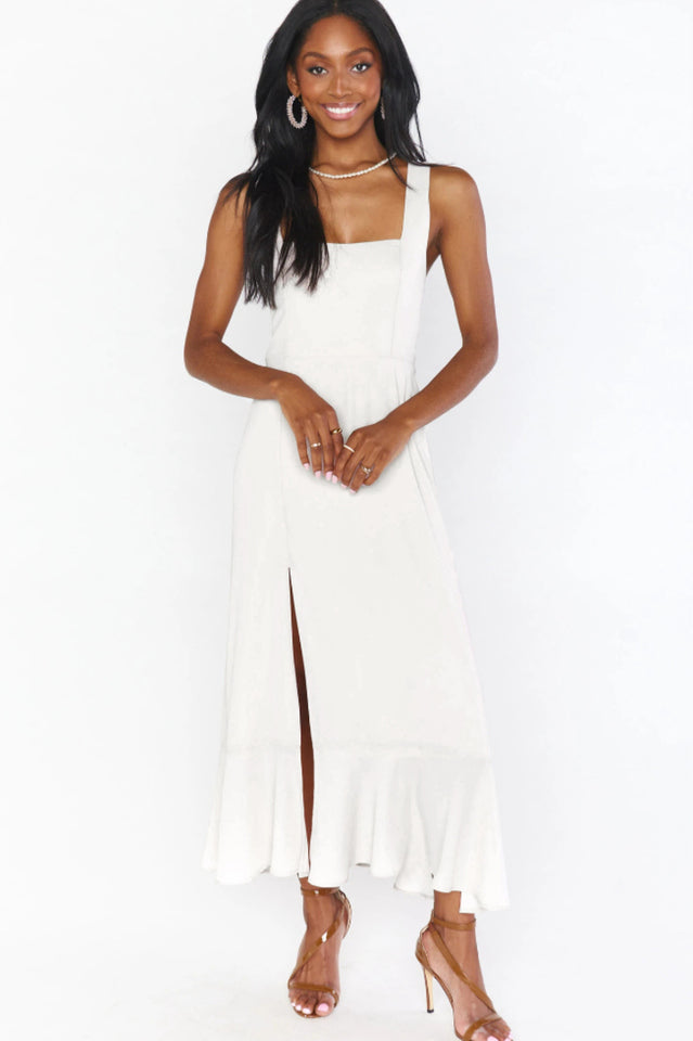 Tie Shoulder Boho Midi Dress Newgew