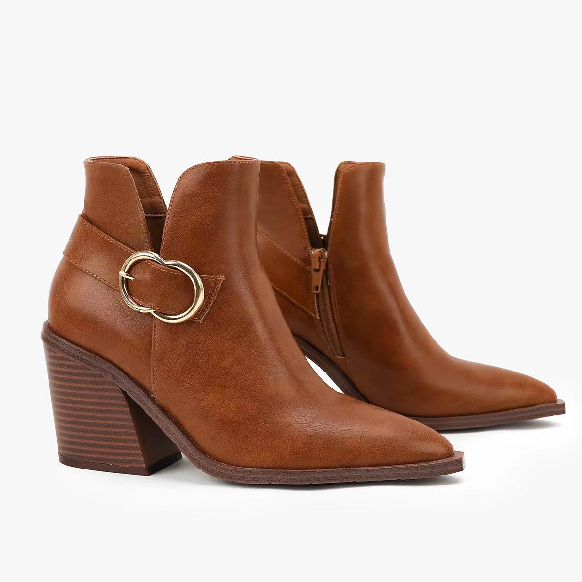 Chunky Heel Pointed Toe Chelsea Boots Newgew