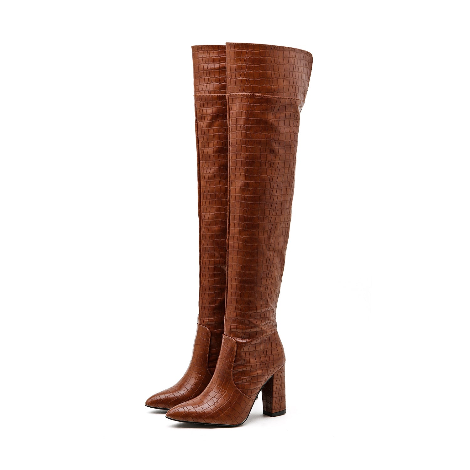 Over Knee Side Zip Heeled Boots Newgew