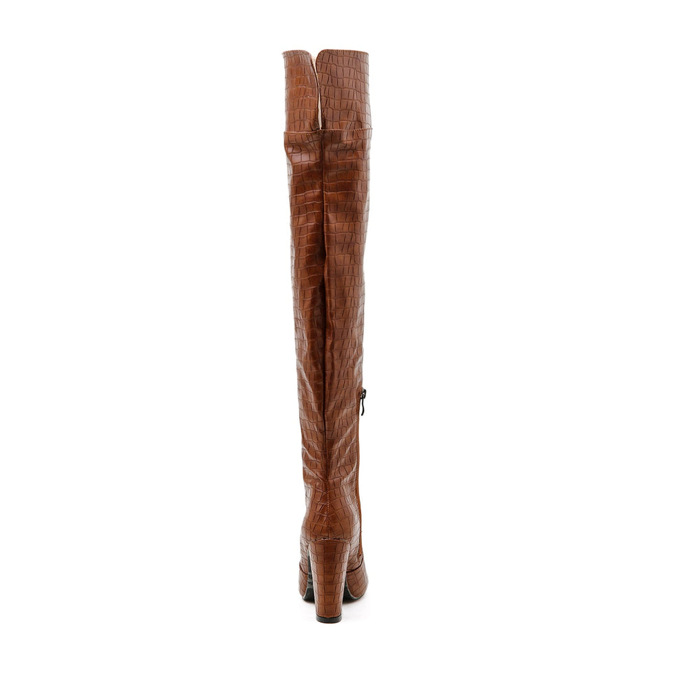 Over Knee Side Zip Heeled Boots Newgew