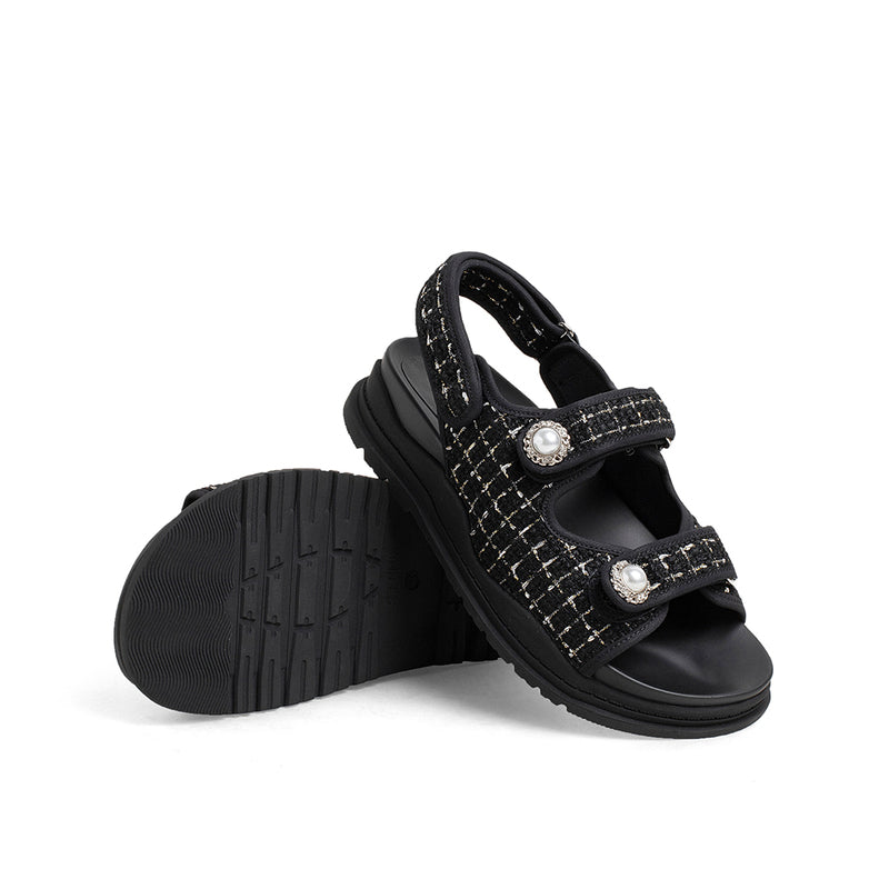 Thick Bottom Sweet Tweed Sandals Newgew