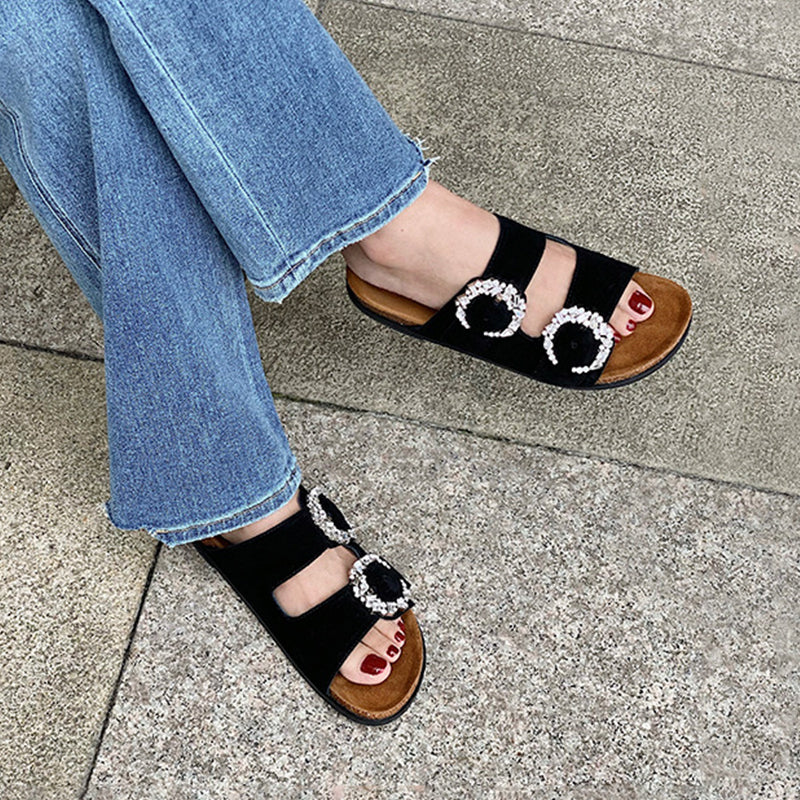 Joy&Peace Double Strap	Buckle Ditel Flat Sandals Newgew