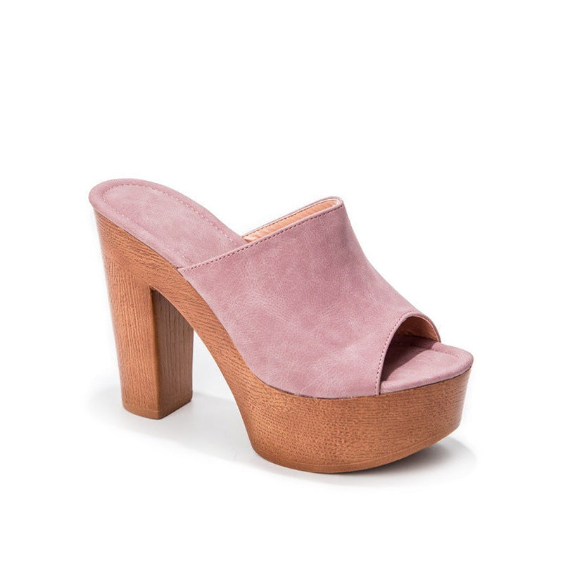 Platform Heel Chunky Heel Sandals Newgew