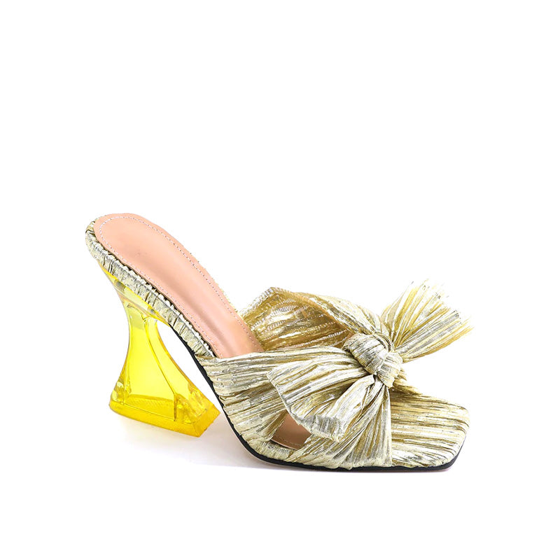 Bow Decor Heeled Sandals Newgew