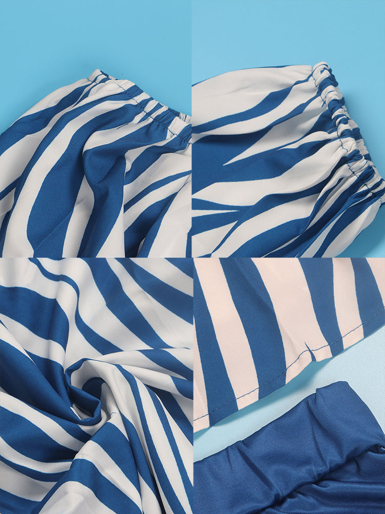 Off-Shoulder Printed Top and Solid Shorts Newgew