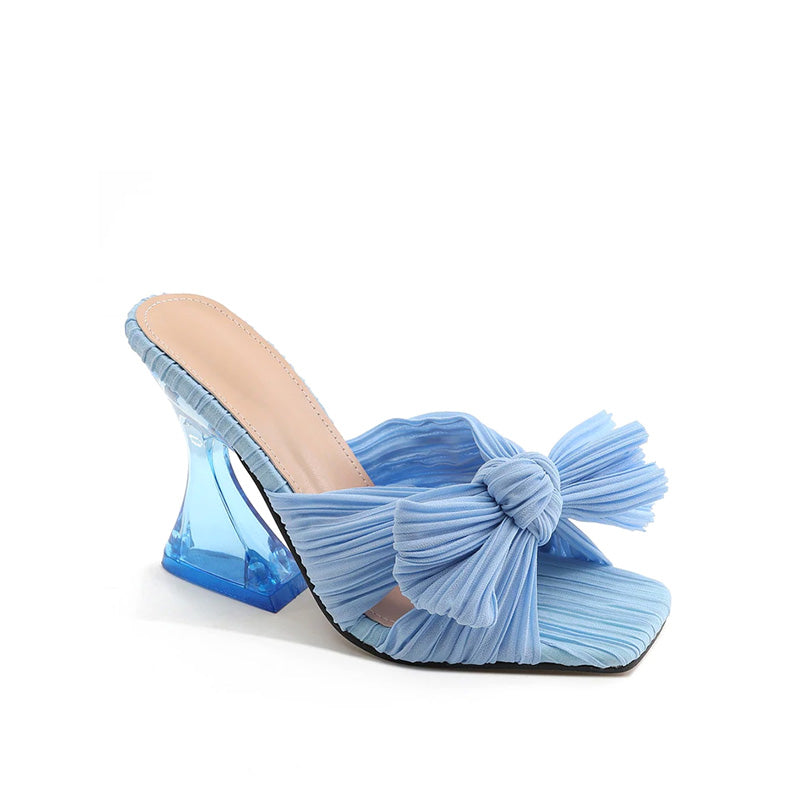 Bow Decor Heeled Sandals Newgew