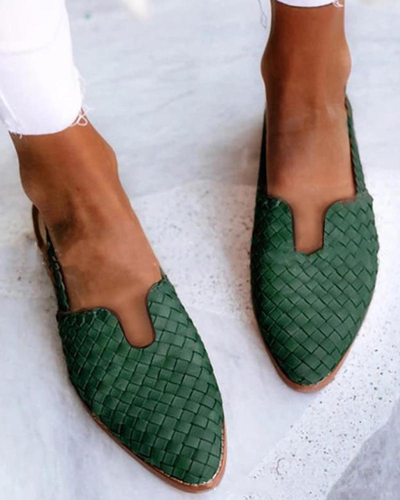 Solid Esparto Upper Flat Sandals Newgew