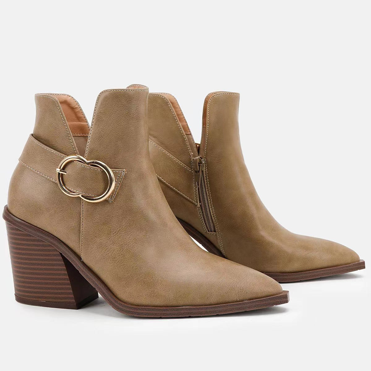 Chunky Heel Pointed Toe Chelsea Boots Newgew