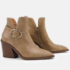 Chunky Heel Pointed Toe Chelsea Boots Newgew