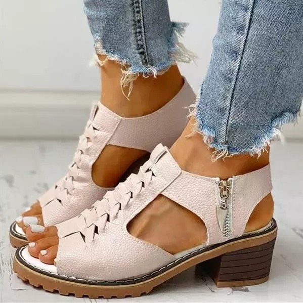 Pu Summer Block Heel Sandals Newgew