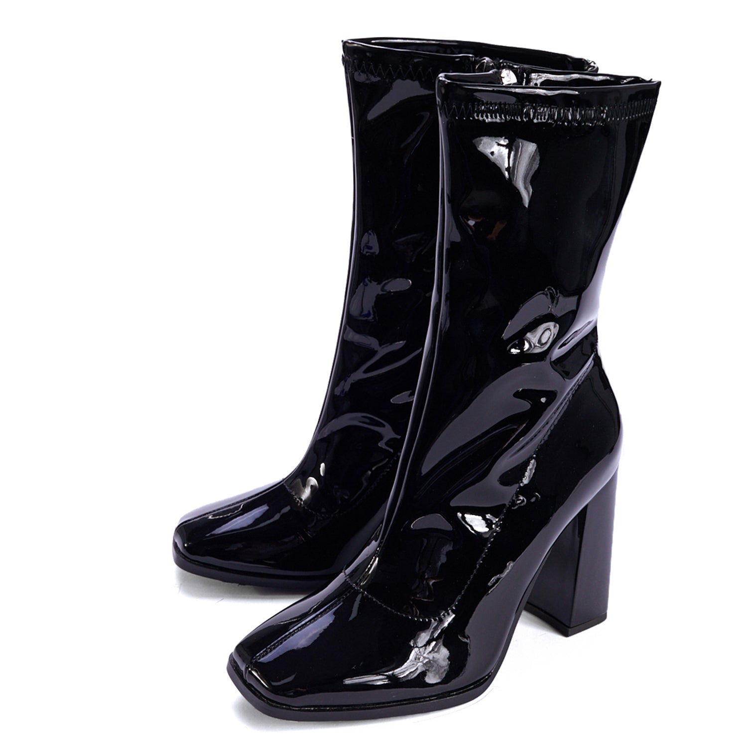 Side Zip Chunky Heeled Classic Boots Newgew