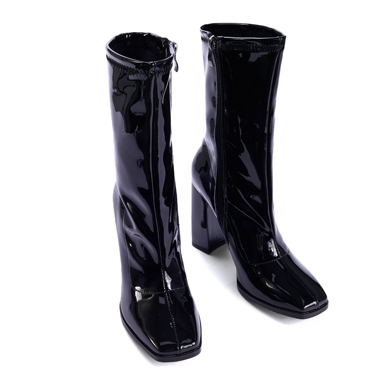 Side Zip Chunky Heeled Classic Boots Newgew