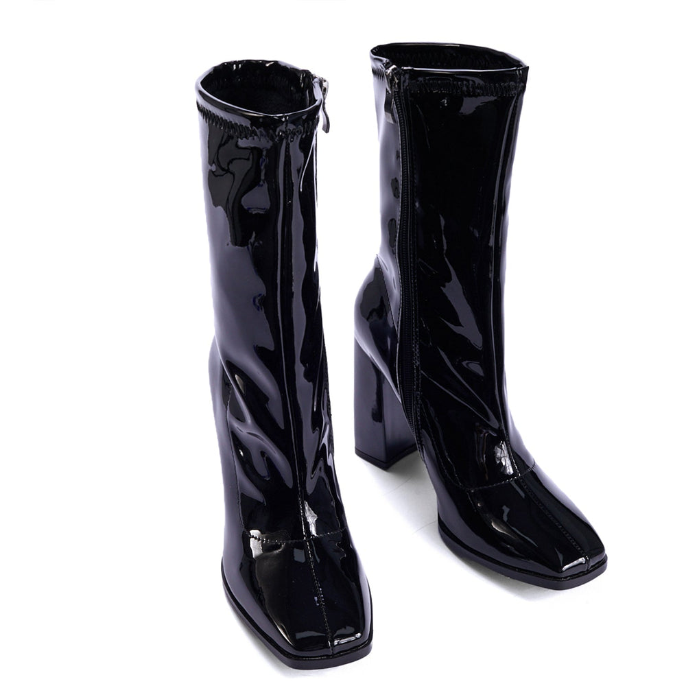 Side Zip Chunky Heeled Classic Boots Newgew