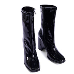 Side Zip Chunky Heeled Classic Boots Newgew