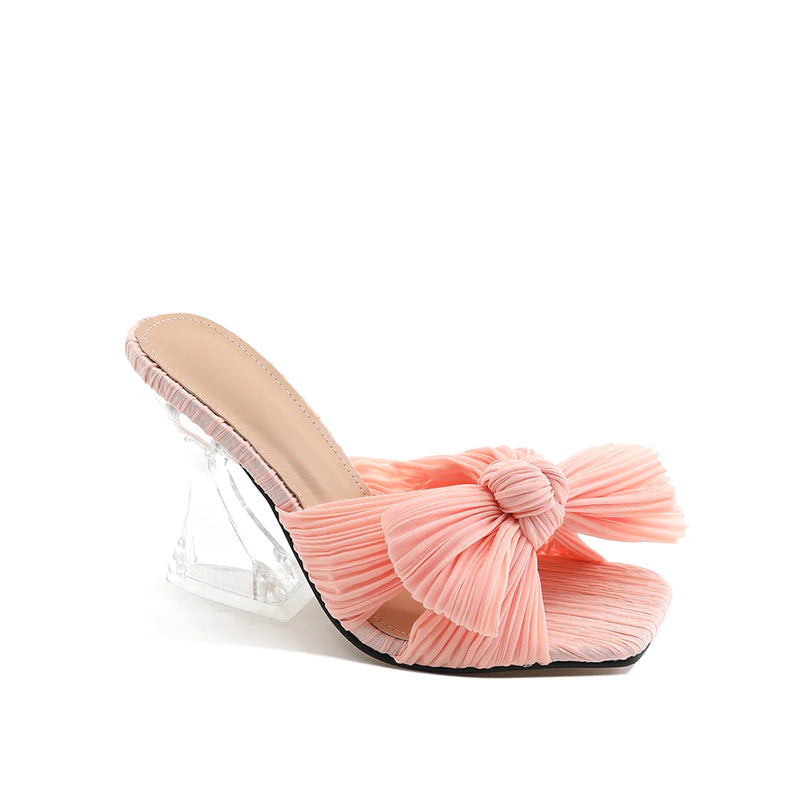 Bow Decor Heeled Sandals Newgew