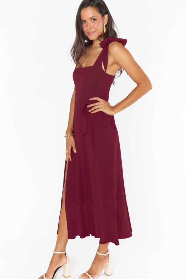 Tie Shoulder Boho Midi Dress Newgew