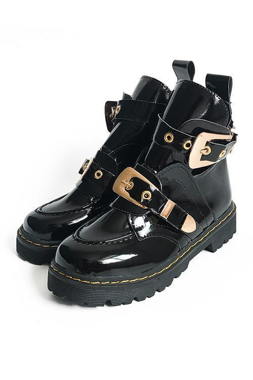 Hollow Leather Buckle Martin Boots Newgew